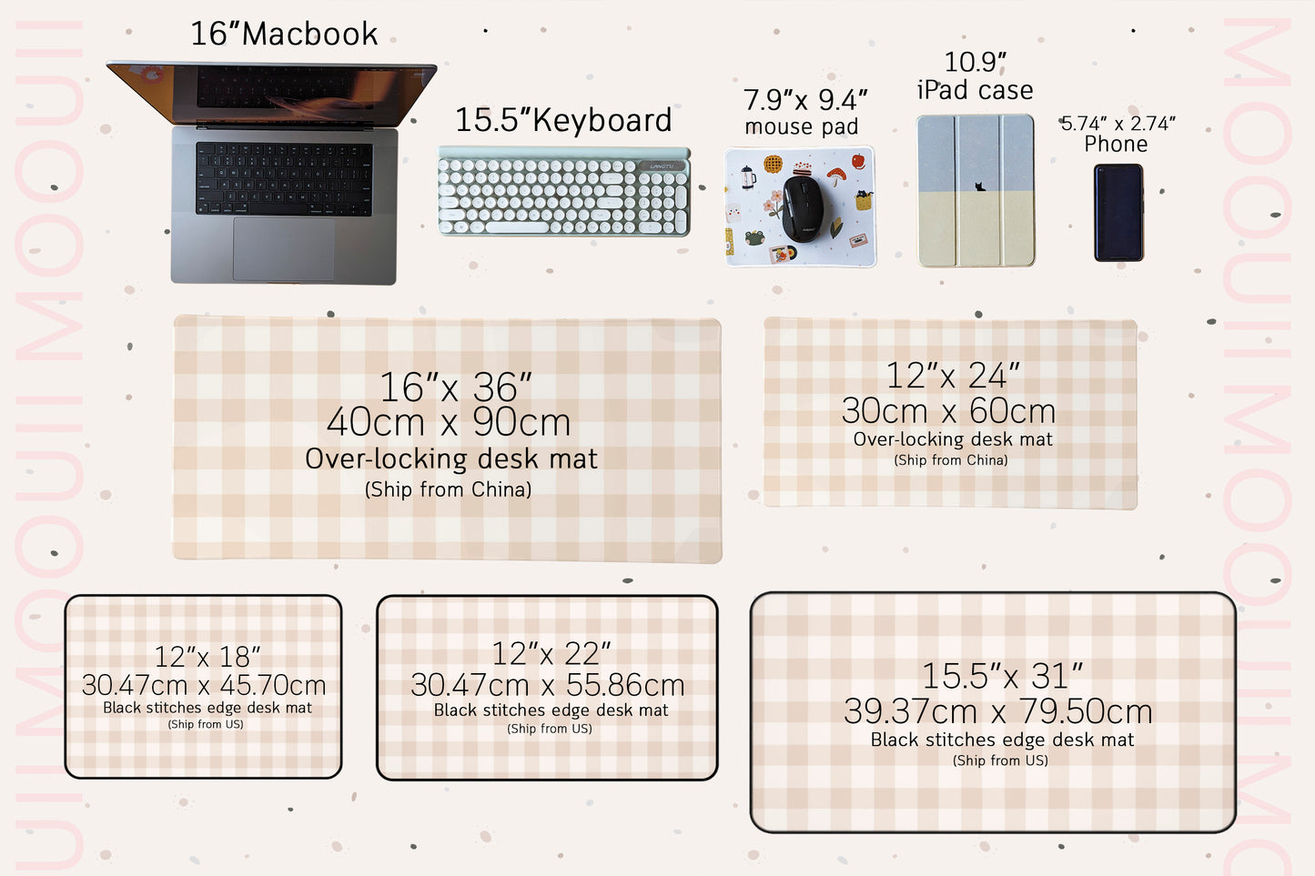 Sakura Bear Pattern Desk Pad