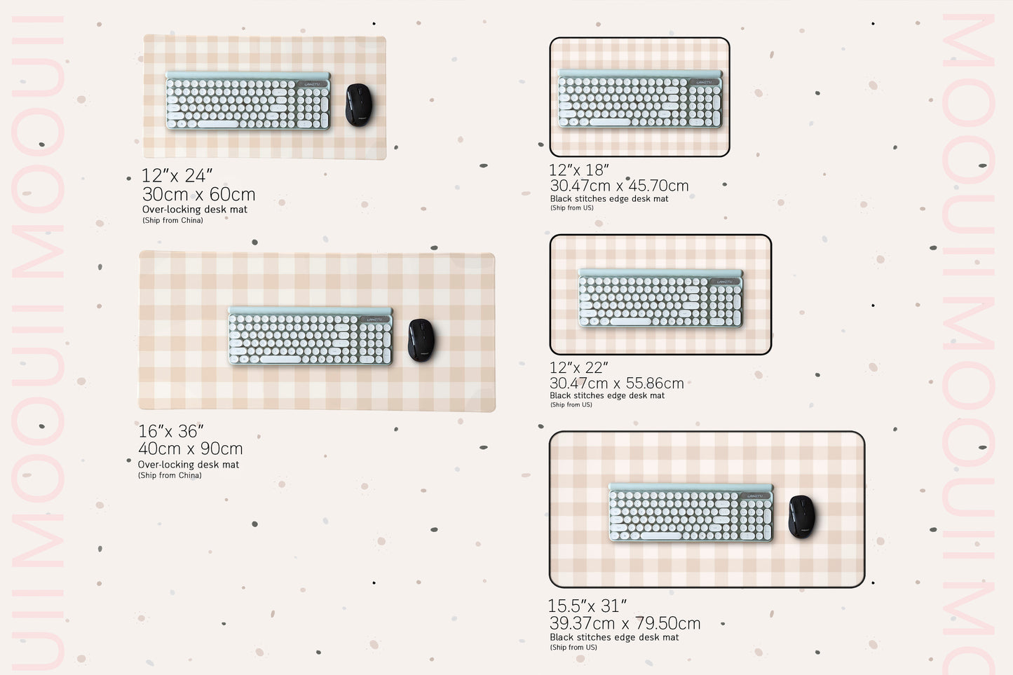 Sakura Bear Pattern Desk Pad