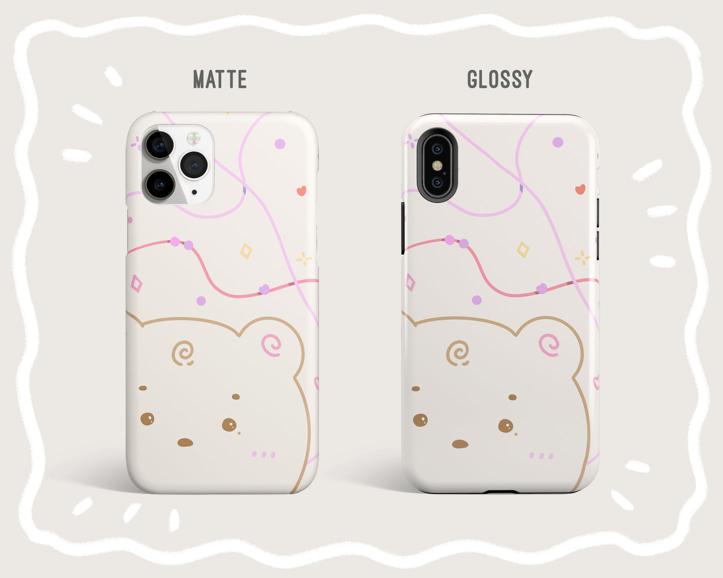 Bear Line Art Phone Case