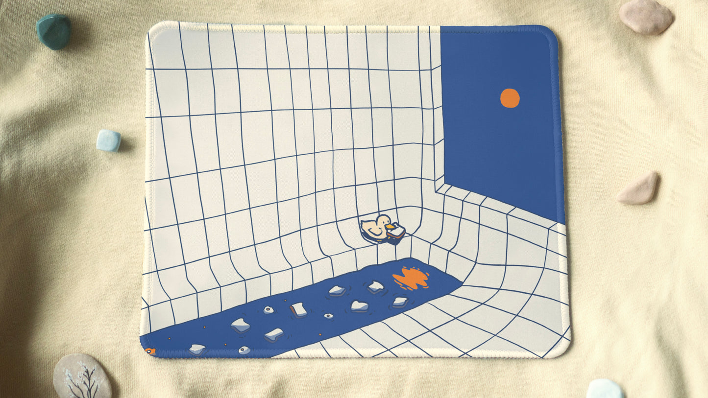 Duck In The Bathroom Desk Pad