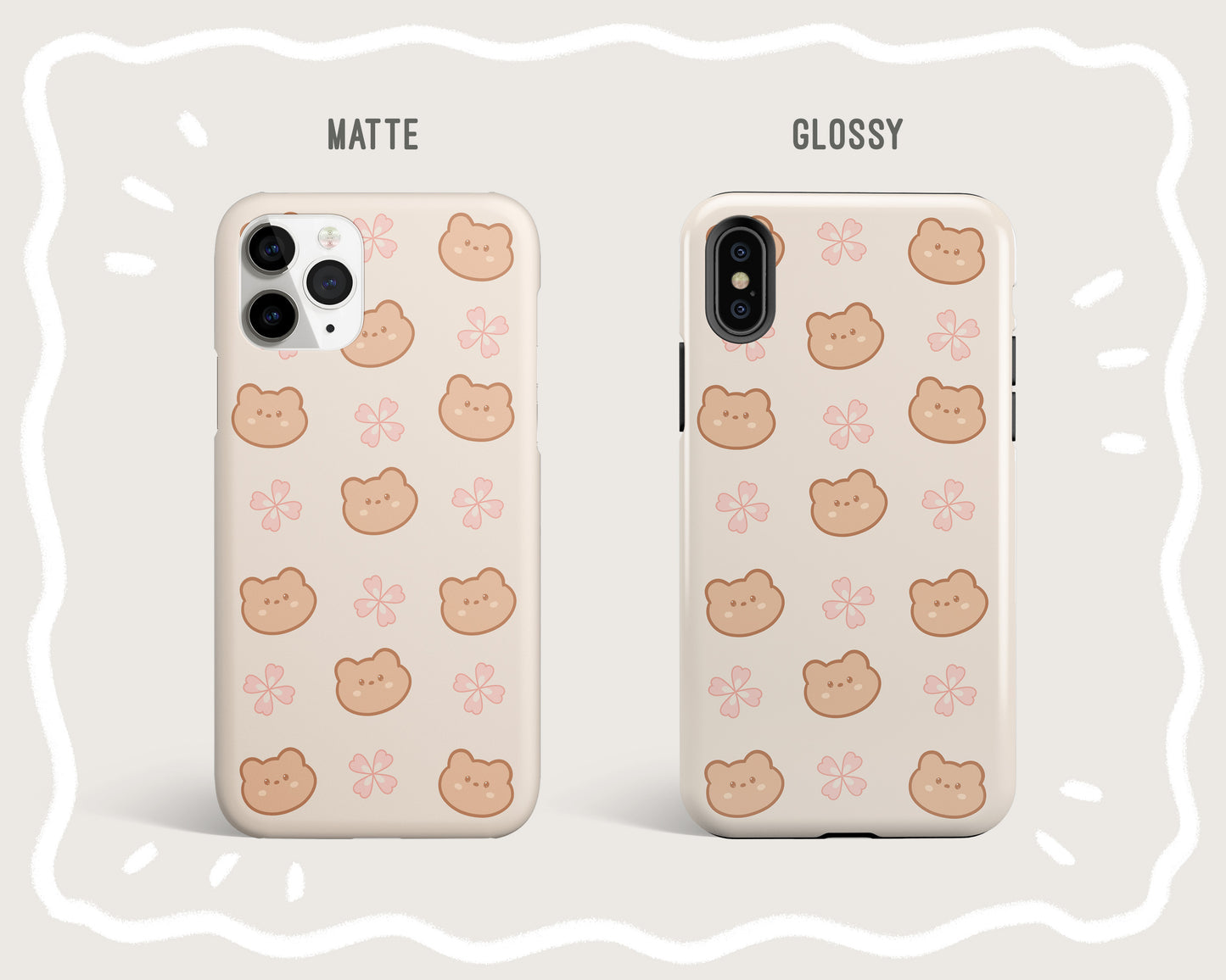 Sakura Bear Pattern Phone Case