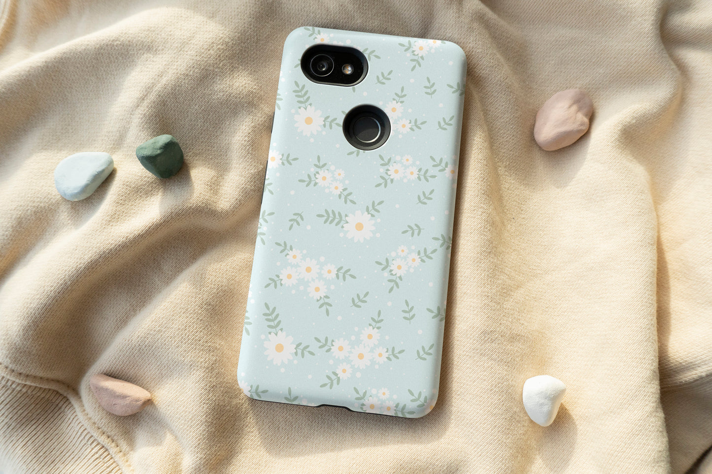 Pastel Blue Flowers Phone Case