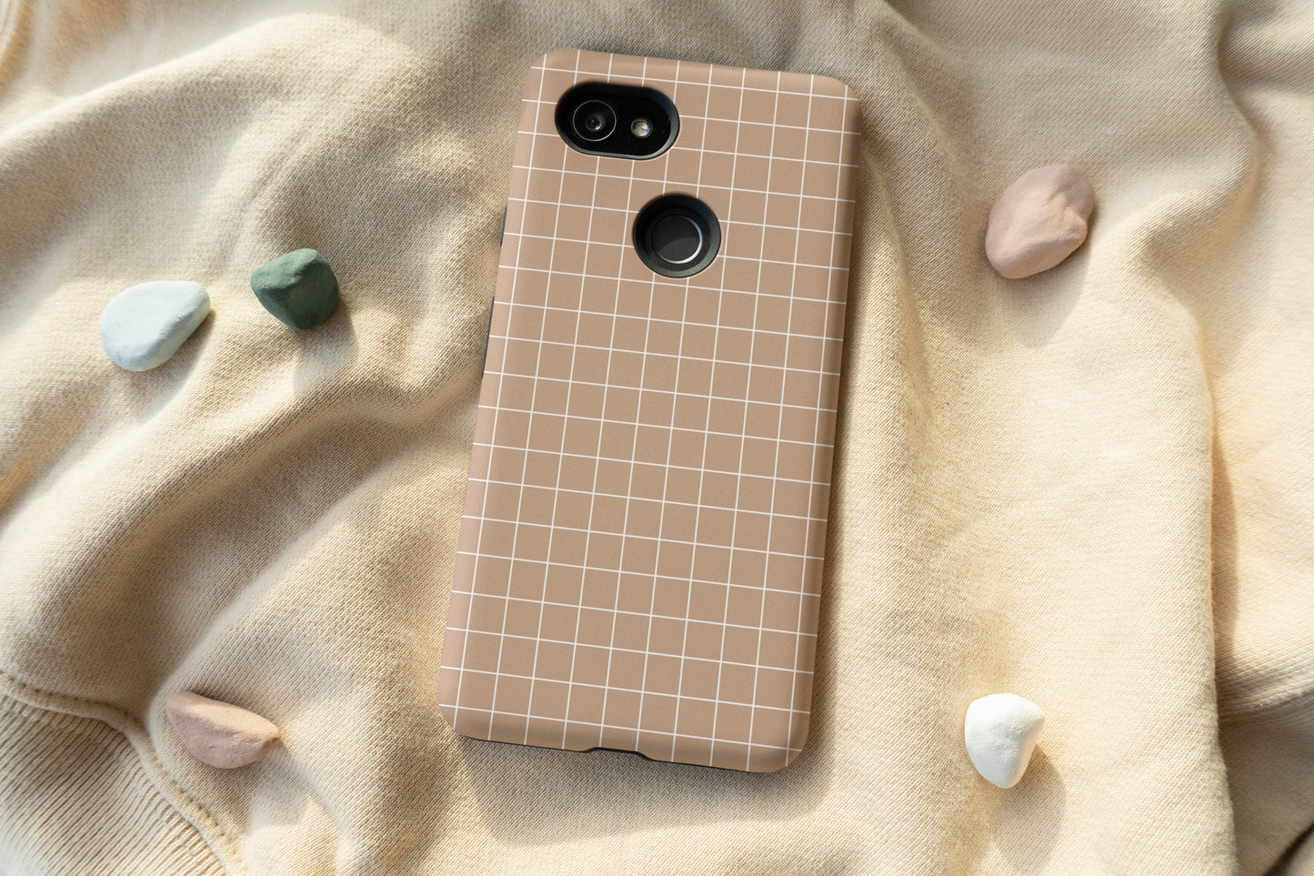 Brown Tone Grid Line Phone Case