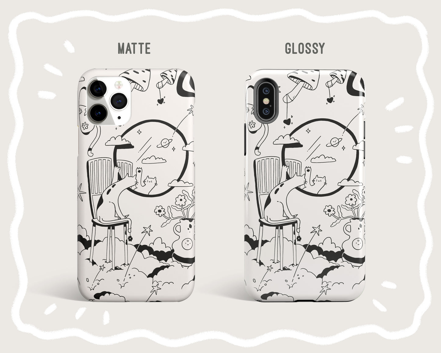 The Cat's Daydream BW Phone Case
