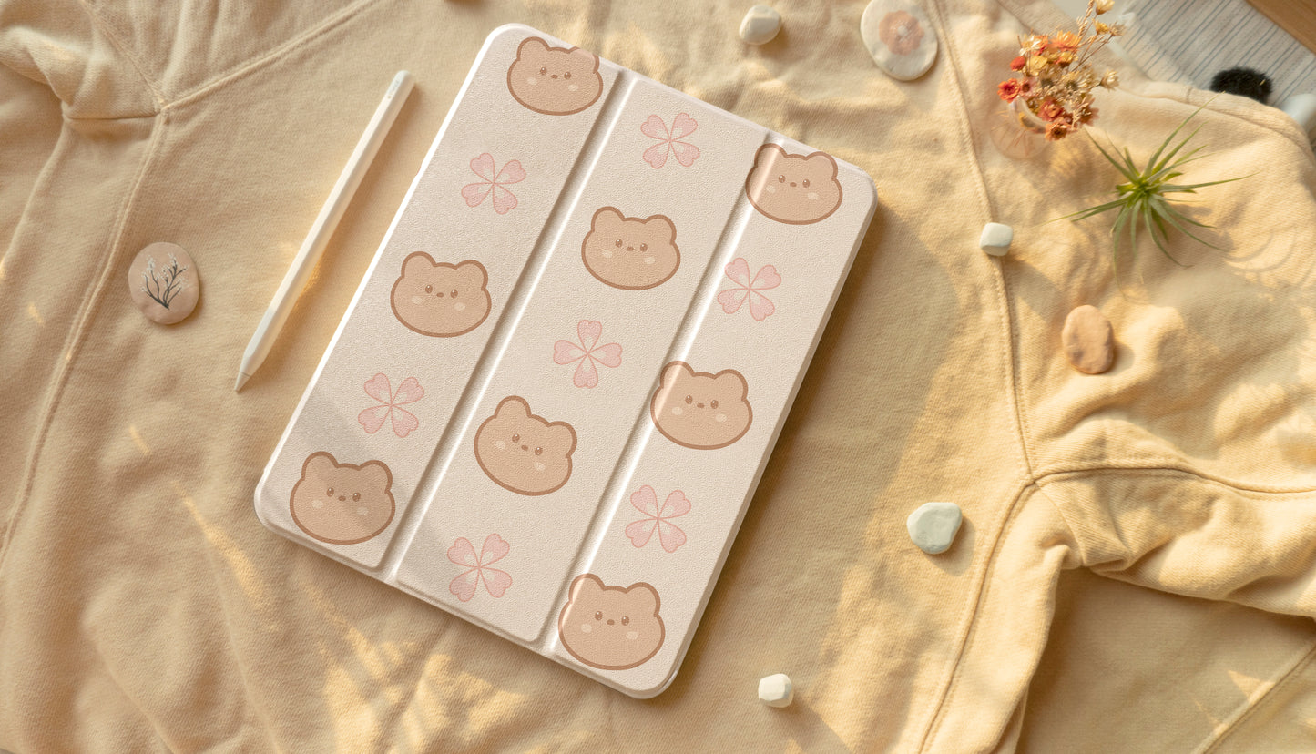 Sakura Bear Pattern iPad Case