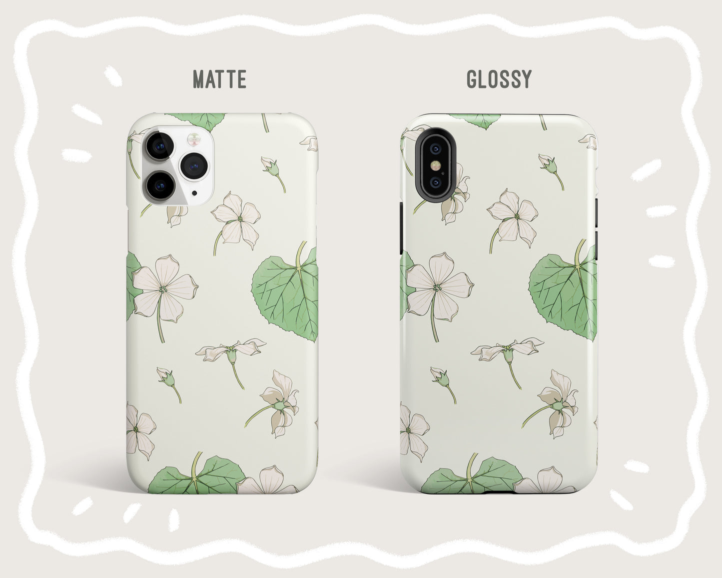 Japanese Vibe White Flower Phone Case