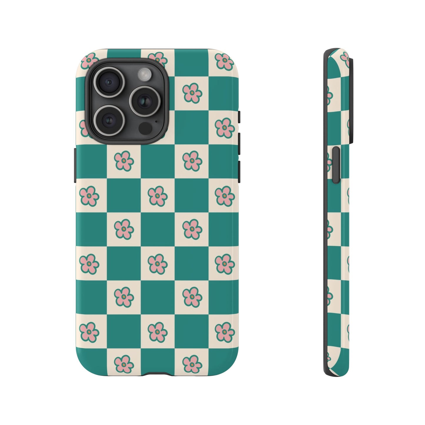 70s Daisy Checkered Phone Case