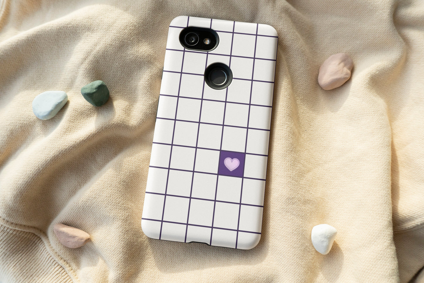 Grid of Love - Purple Phone Case