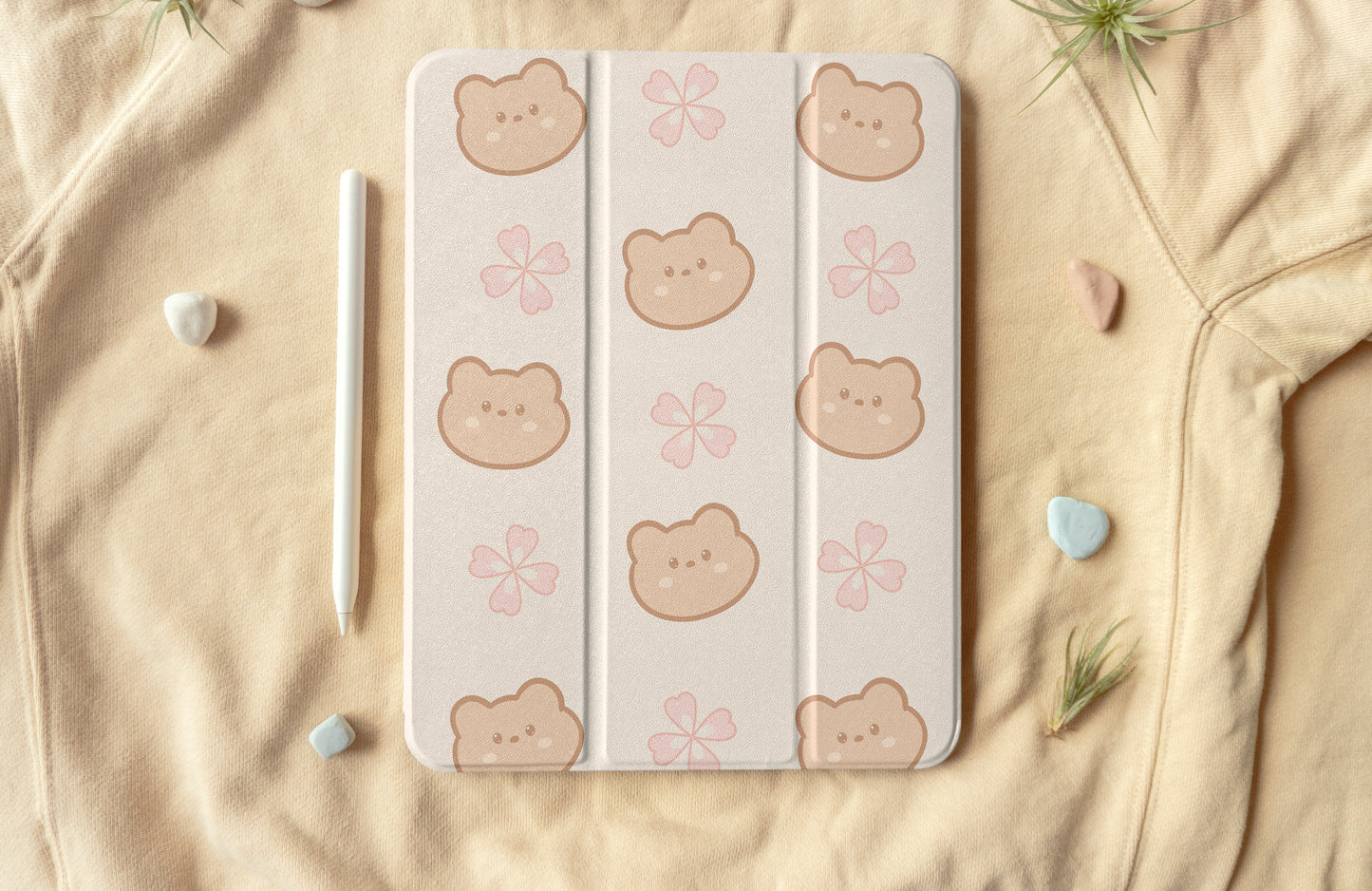 Sakura Bear Pattern iPad Case