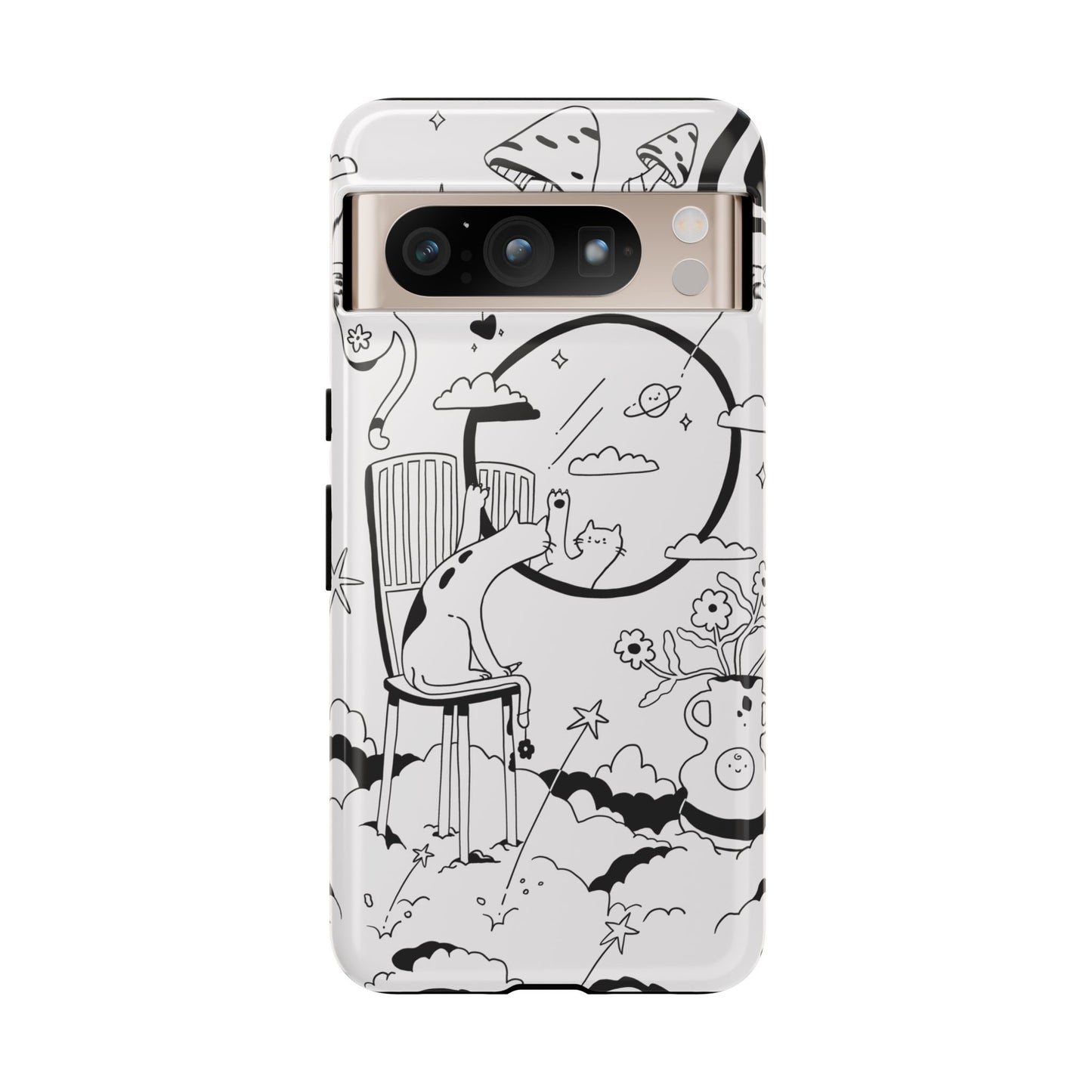 The Cat's Daydream BW Phone Case