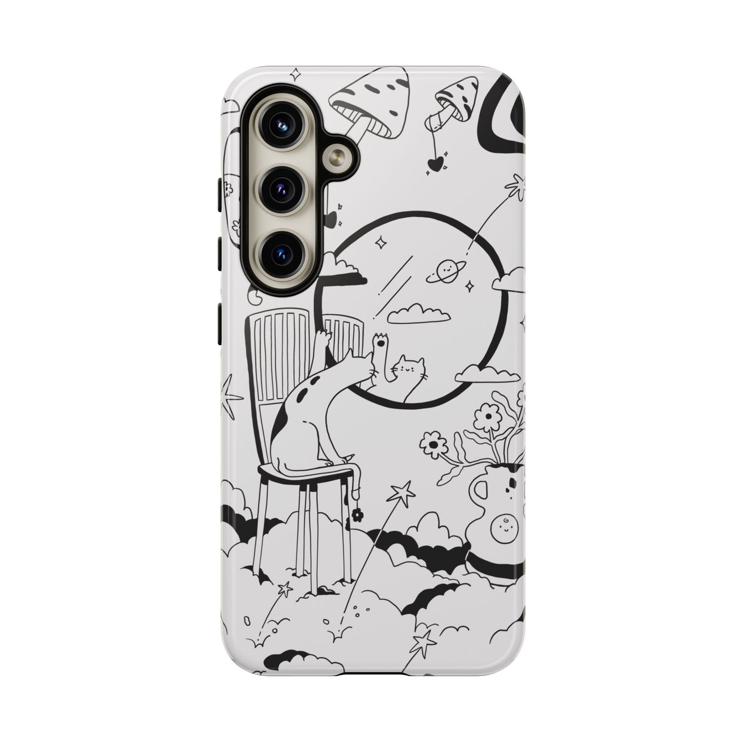 The Cat's Daydream BW Phone Case