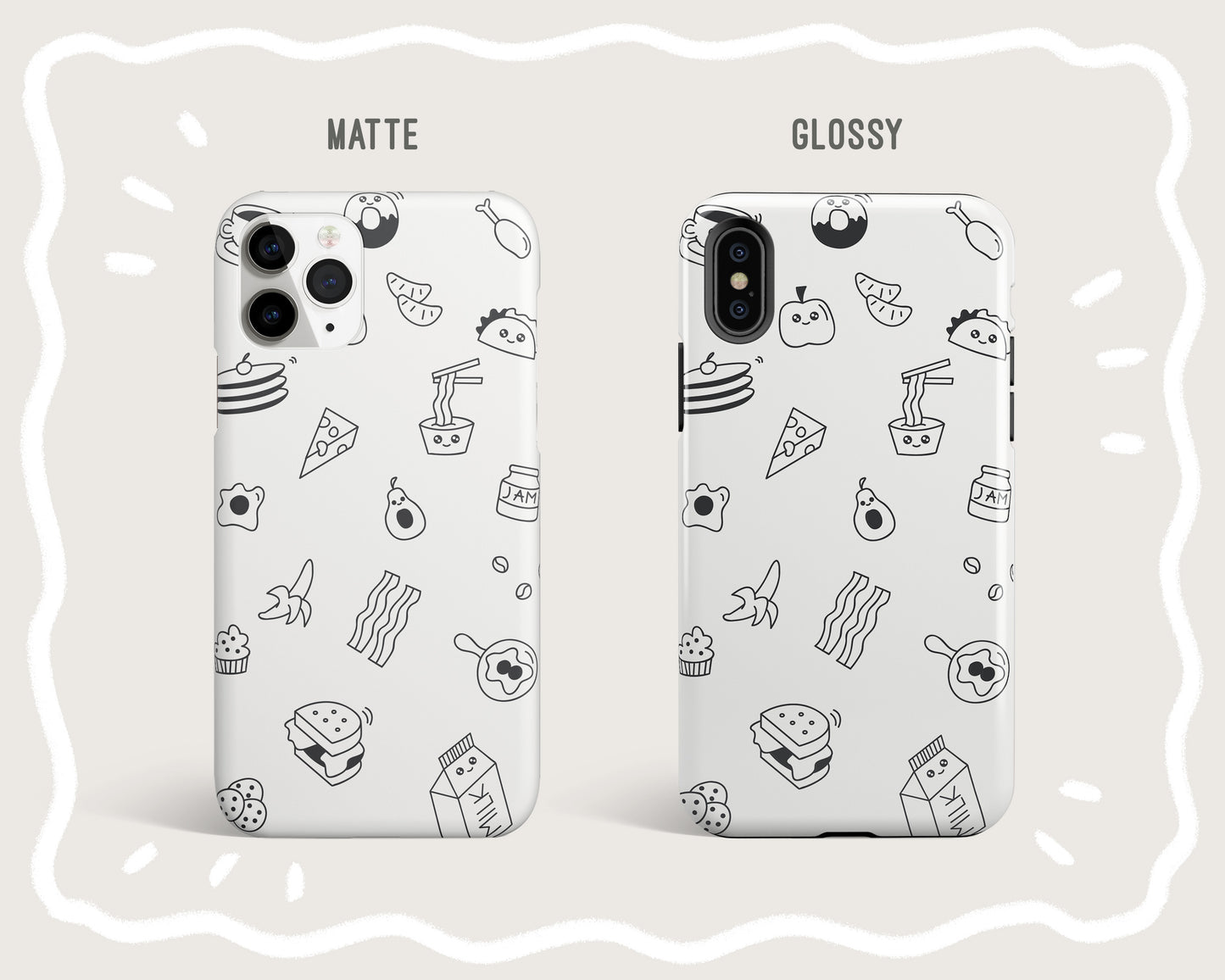 Cute Food Doodles Art Phone Case