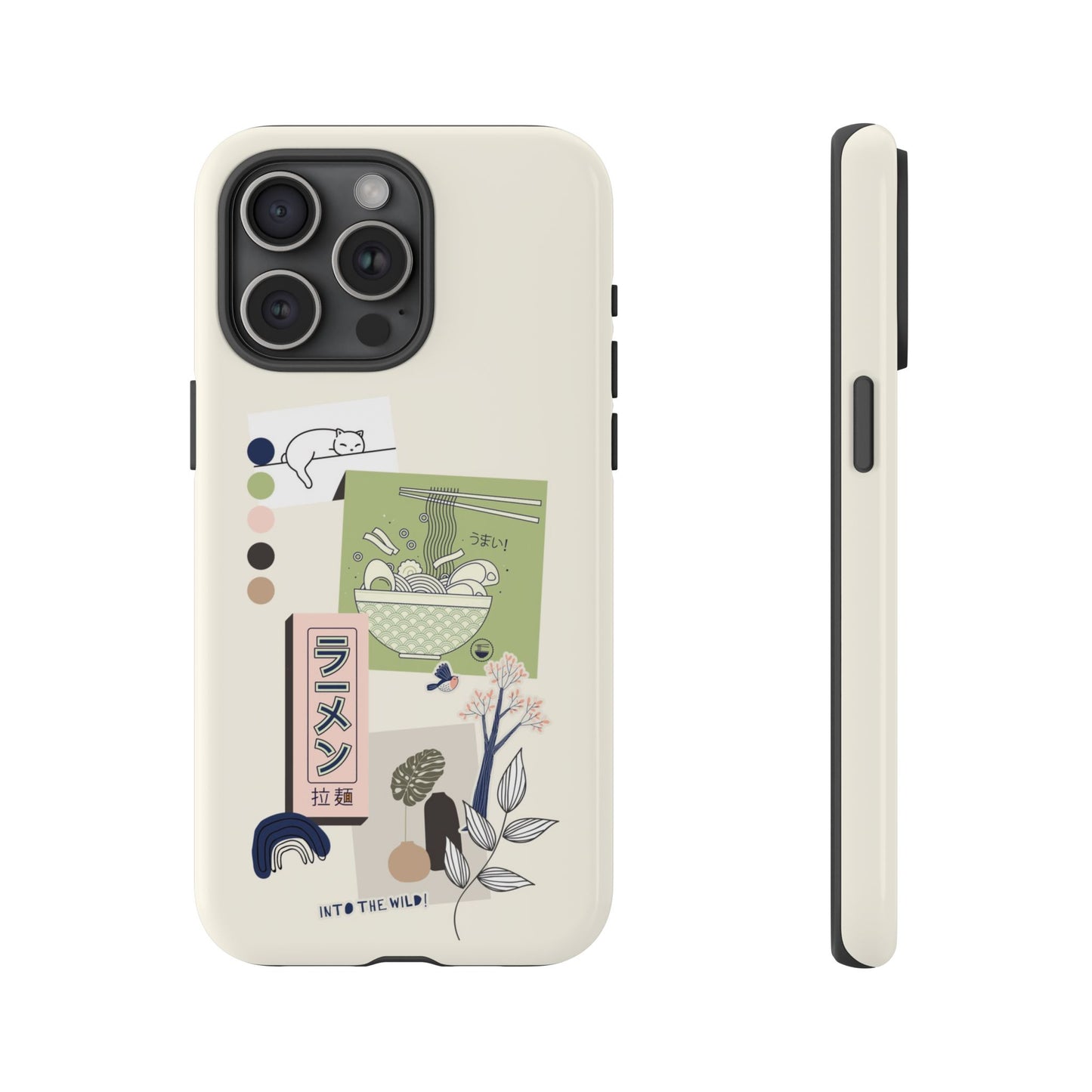 Japanese Art Collage Green Phone Case