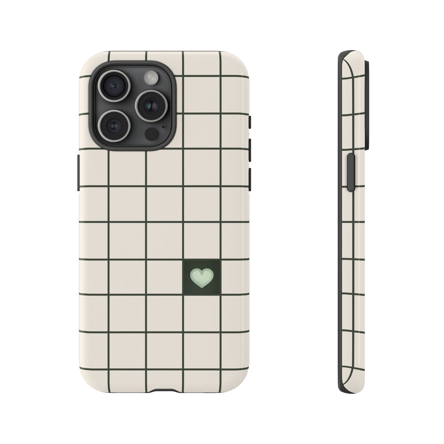 Grid of Love - Green Phone Case