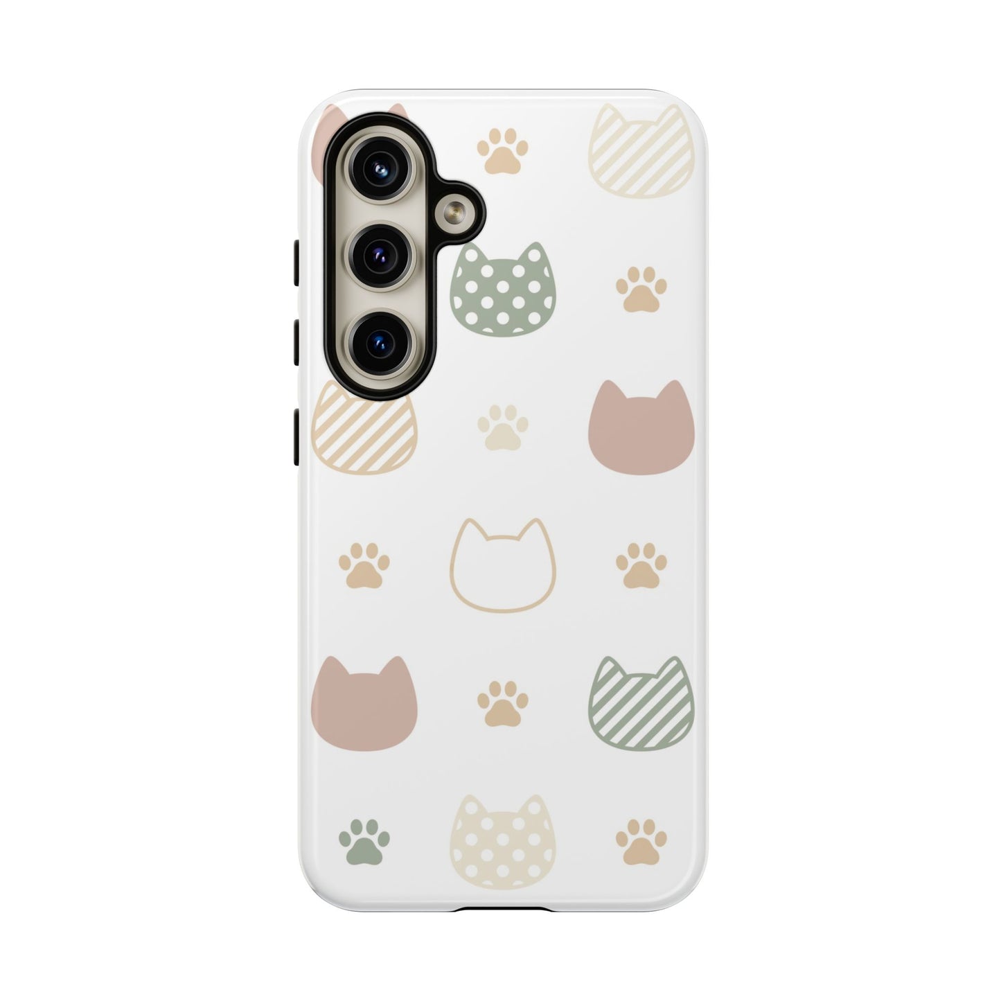 Pastel Cat Head Pattern Phone Case