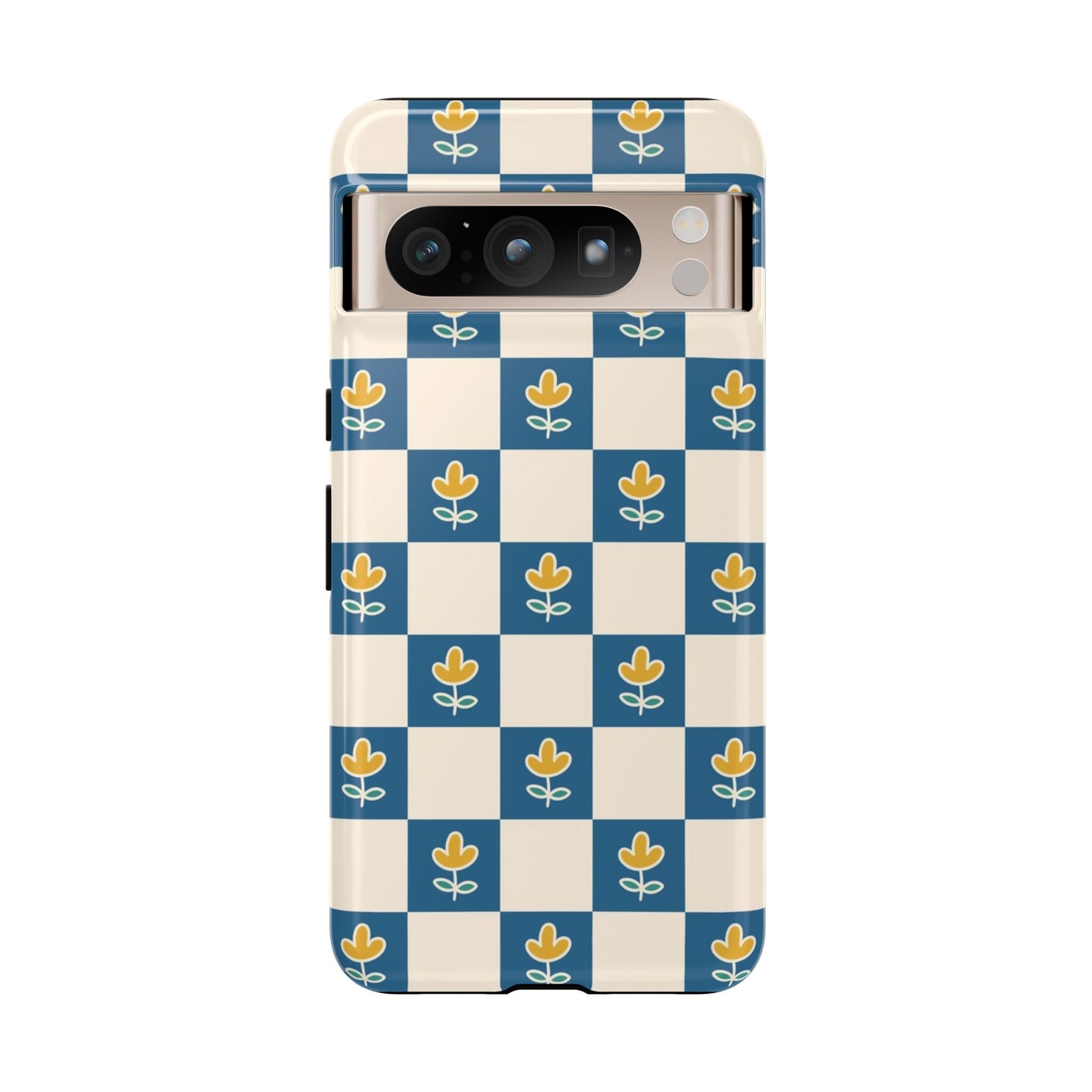 Retro Blue Checkered Phone Case
