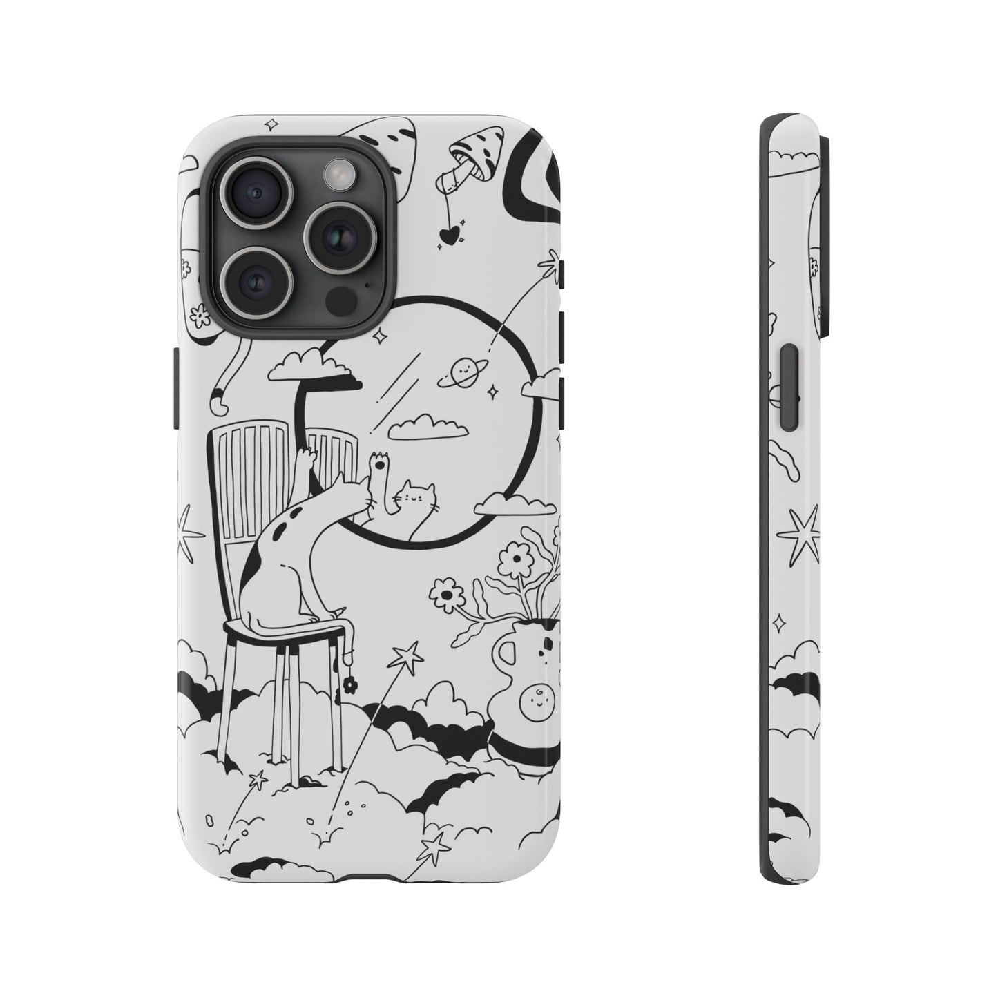 The Cat's Daydream BW Phone Case
