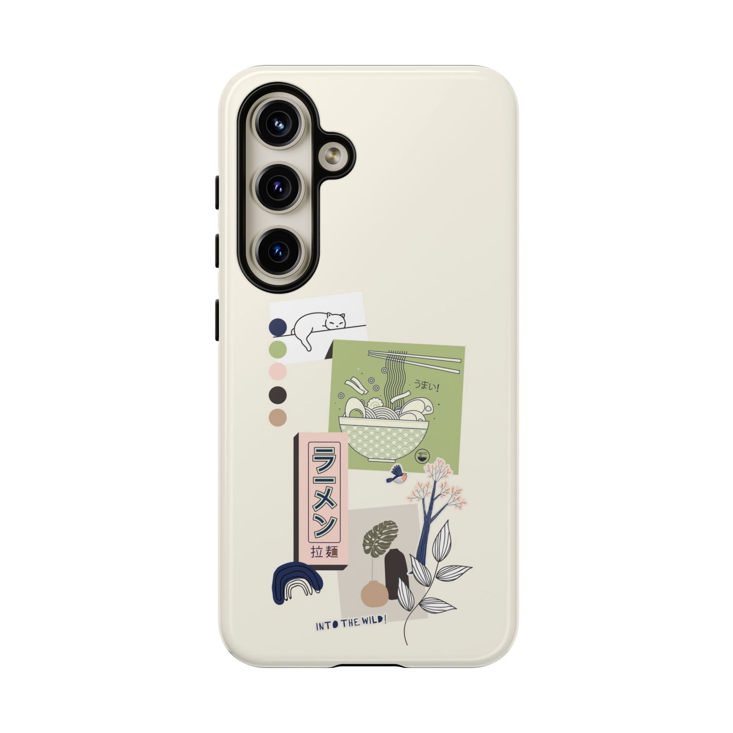 Japanese Art Collage Green Phone Case