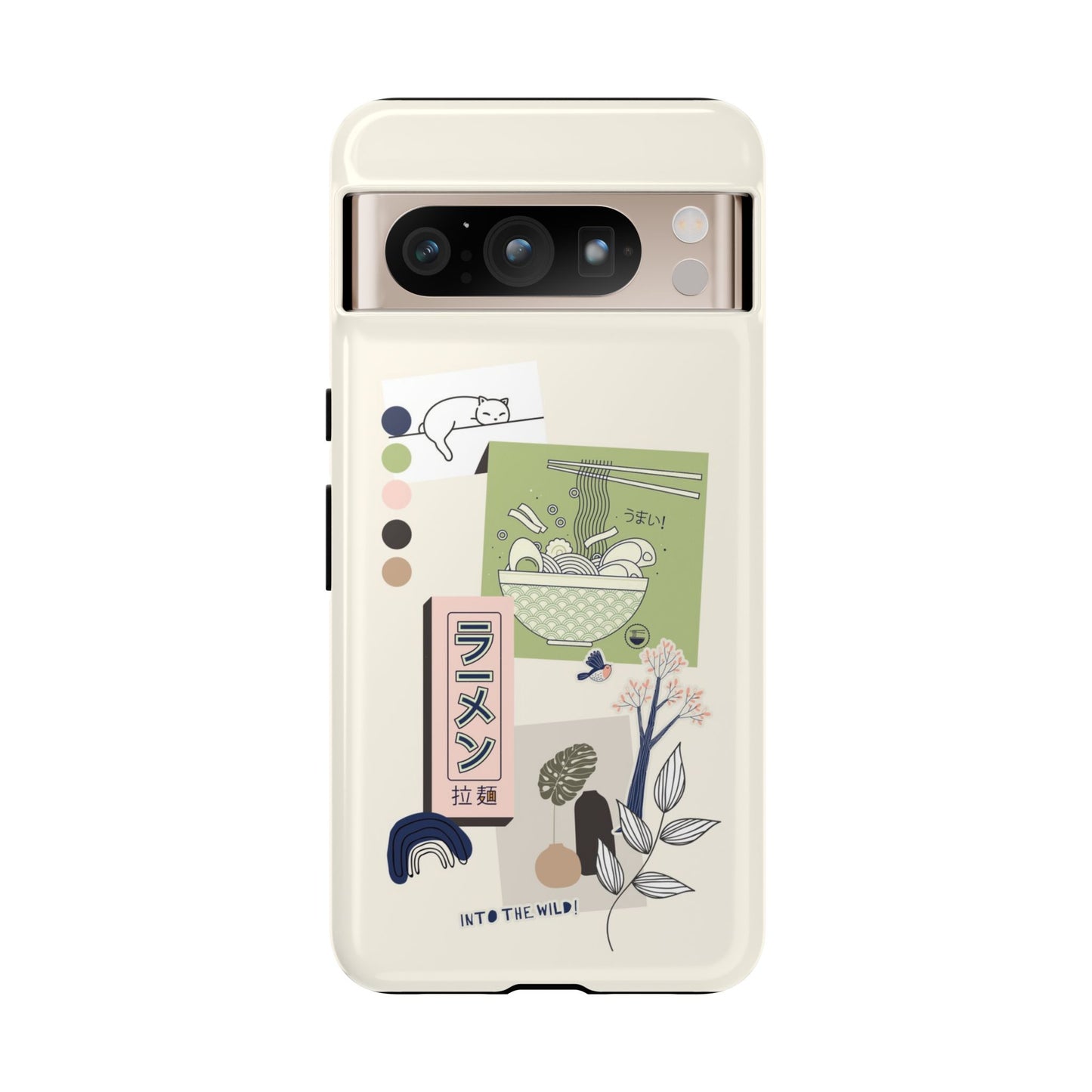 Japanese Art Collage Green Phone Case
