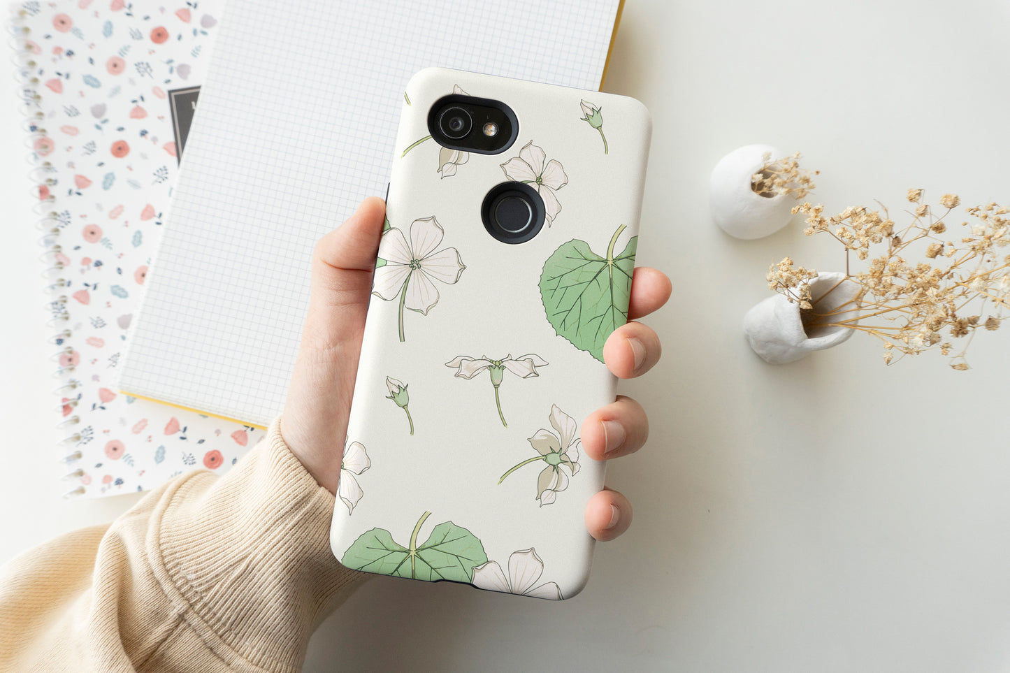 Japanese Vibe White Flower Phone Case
