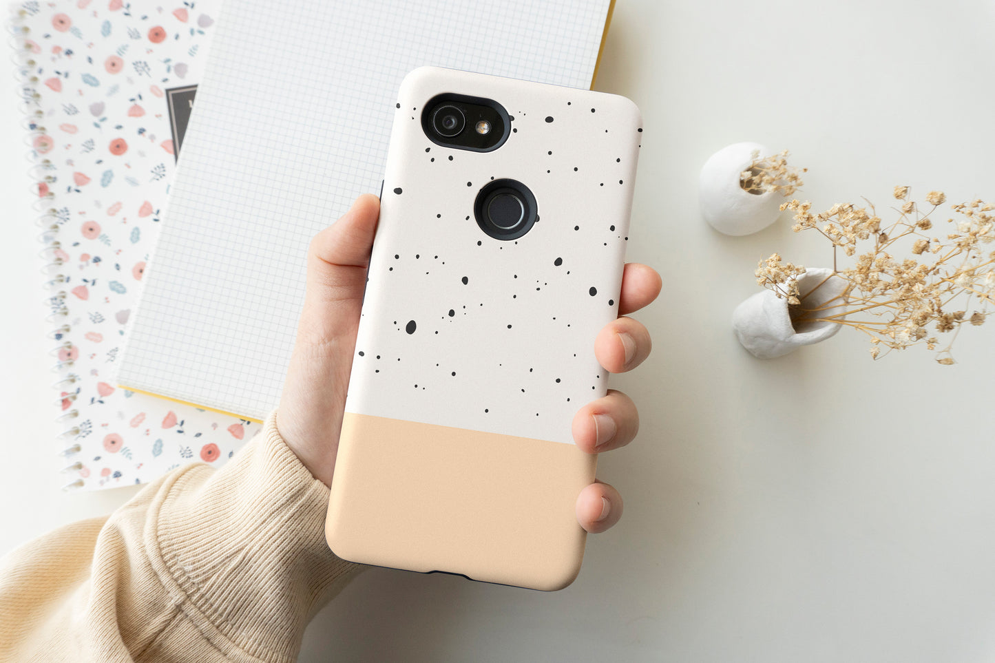Neutral Dotted Phone Case
