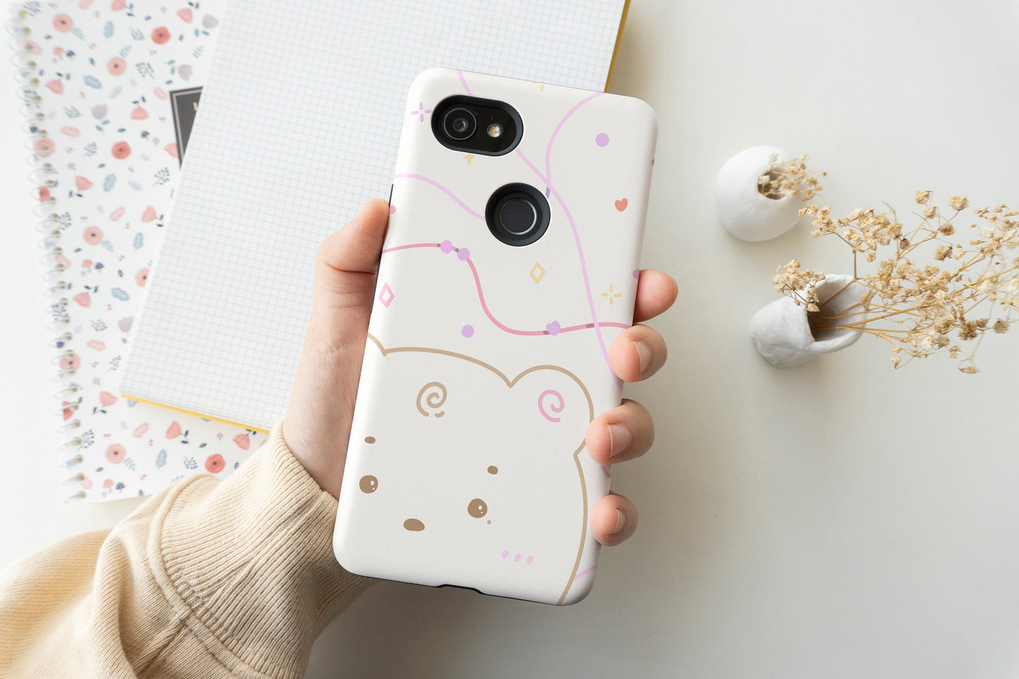 Bear Line Art Phone Case