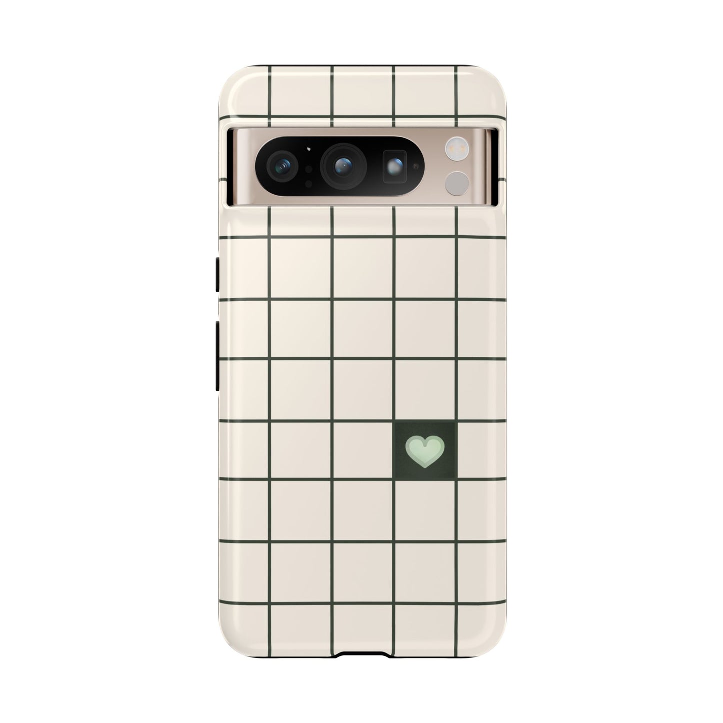 Grid of Love - Green Phone Case