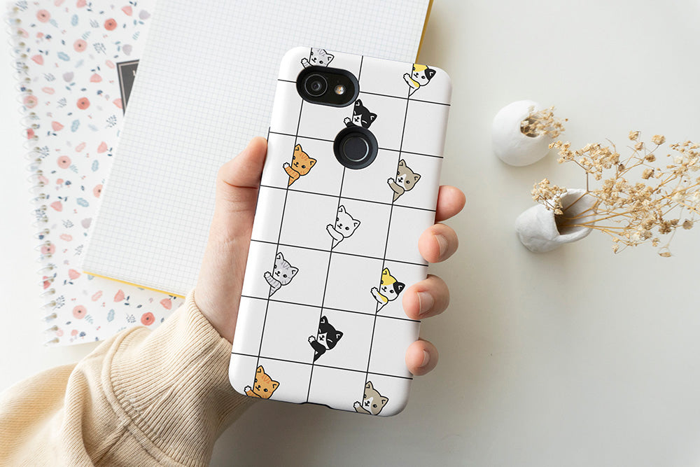 Cat in the Grid Phone Case