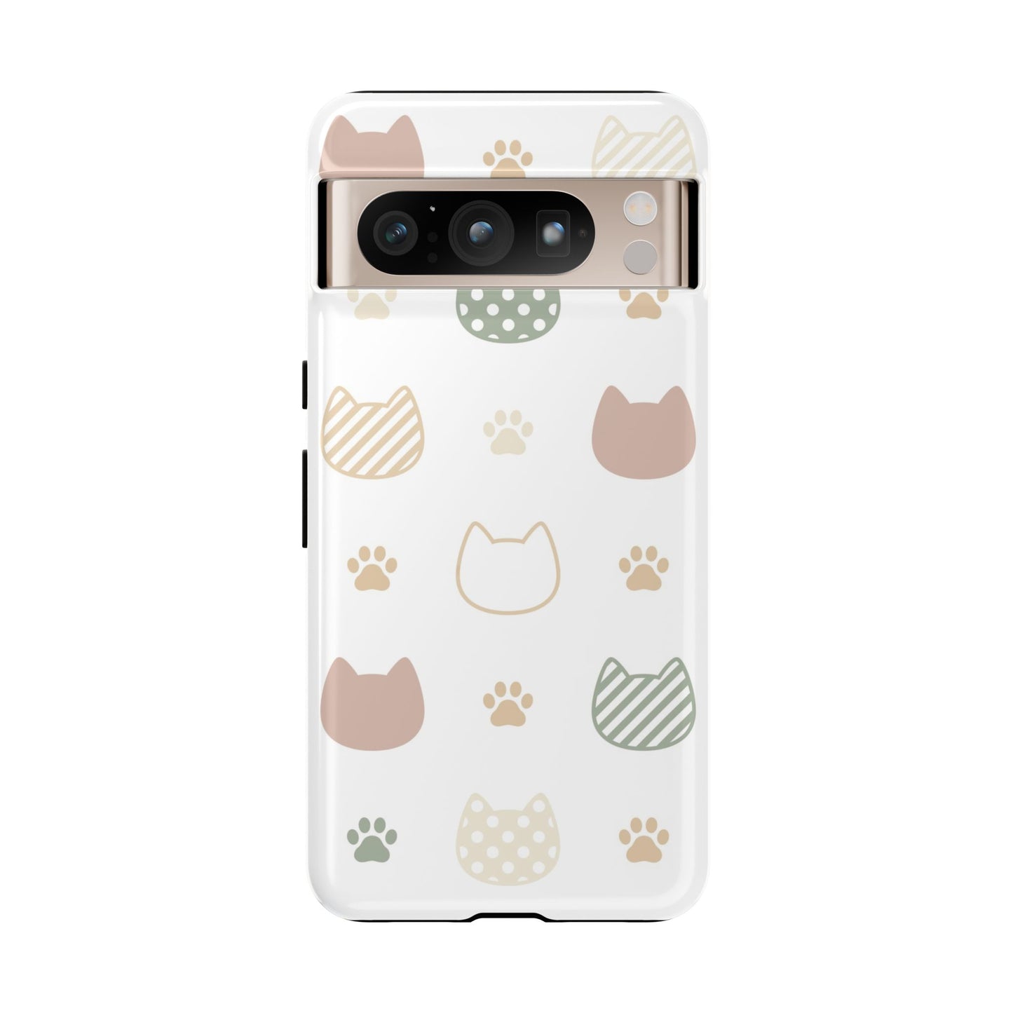 Pastel Cat Head Pattern Phone Case