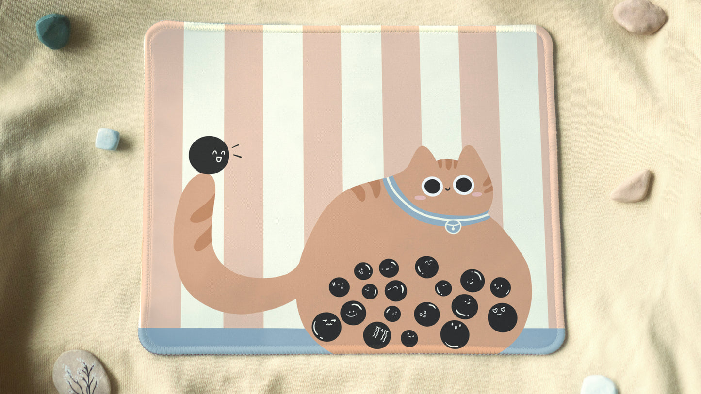 Bubble Tea Cat Desk Pad