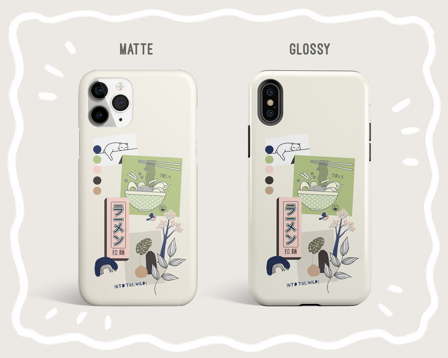 Japanese Art Collage Green Phone Case