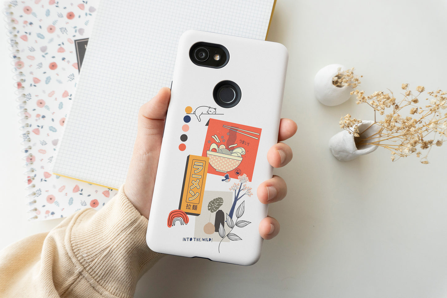 Japanese Art Collage Red Phone Case