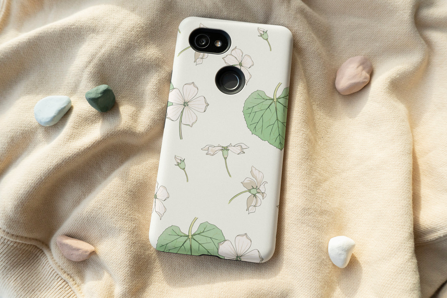 Japanese Vibe White Flower Phone Case