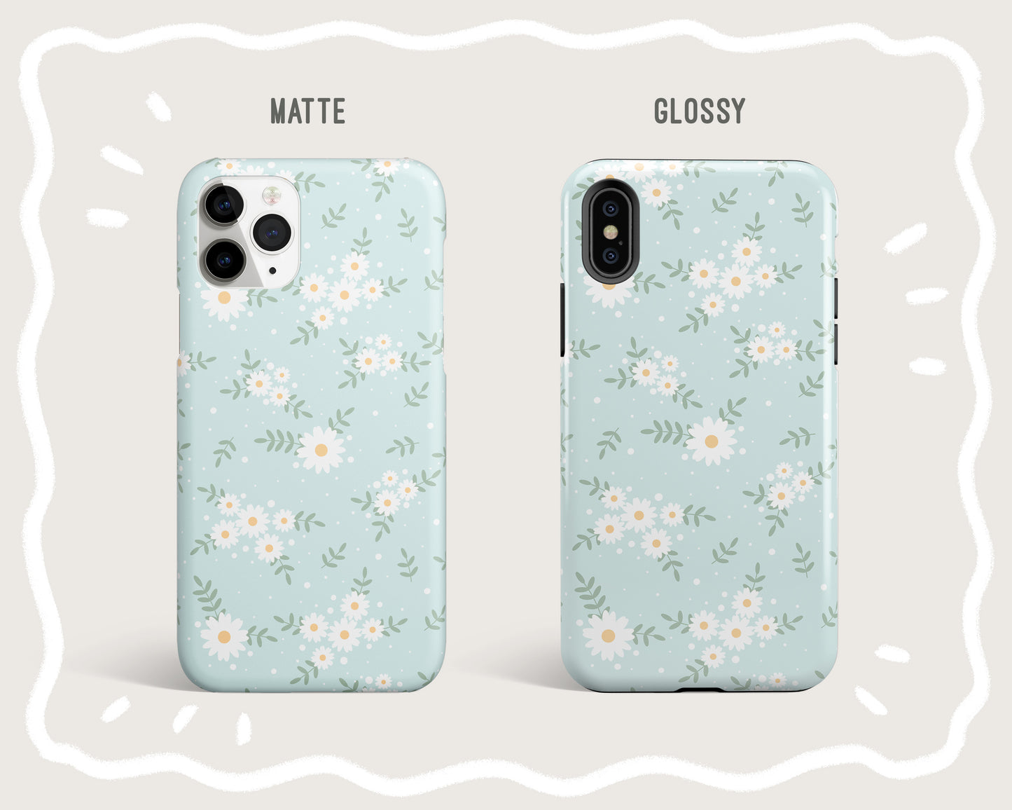 Pastel Blue Flowers Phone Case