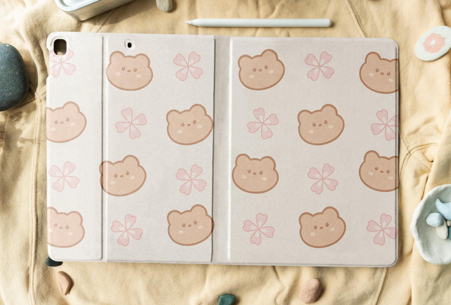 Sakura Bear Pattern iPad Case