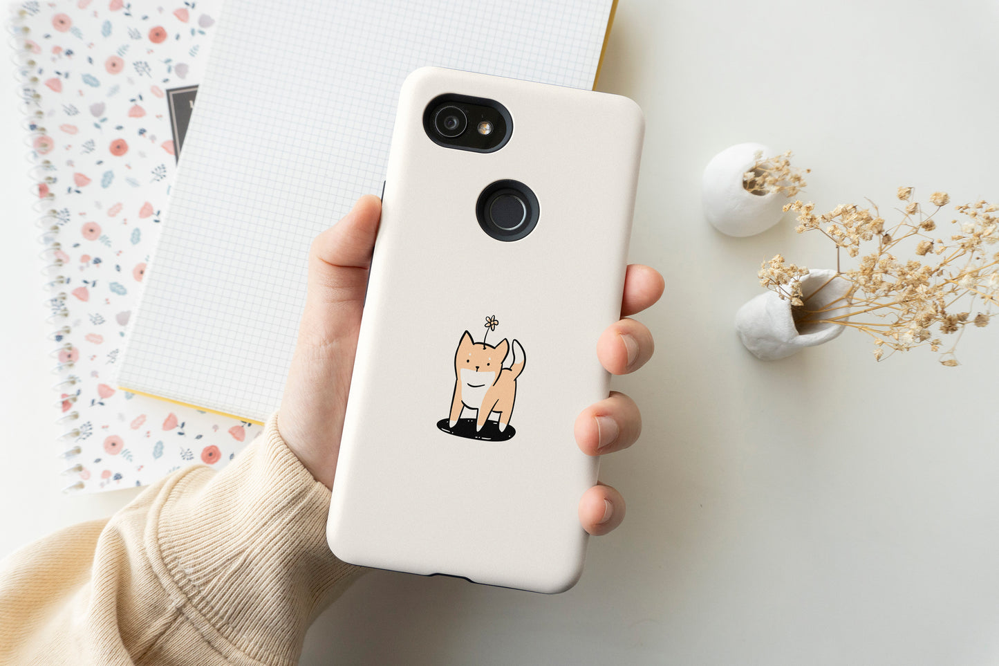 Dog With Flower Phone Case