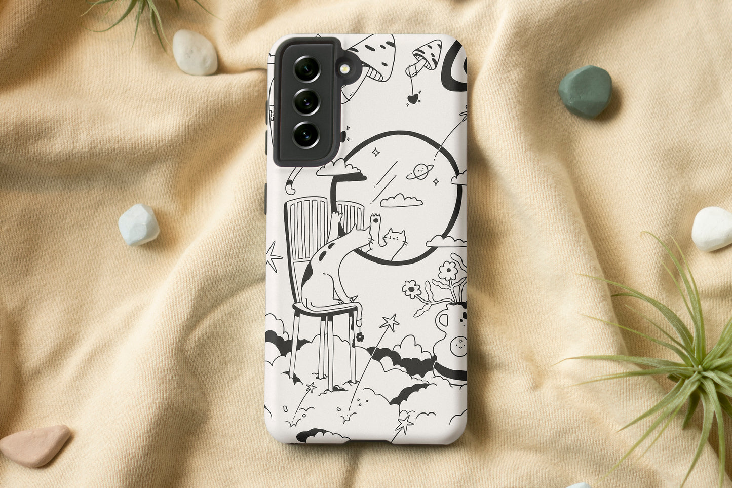 The Cat's Daydream BW Phone Case