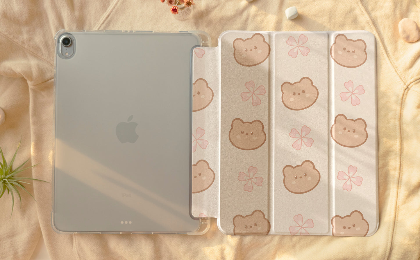 Sakura Bear Pattern iPad Case