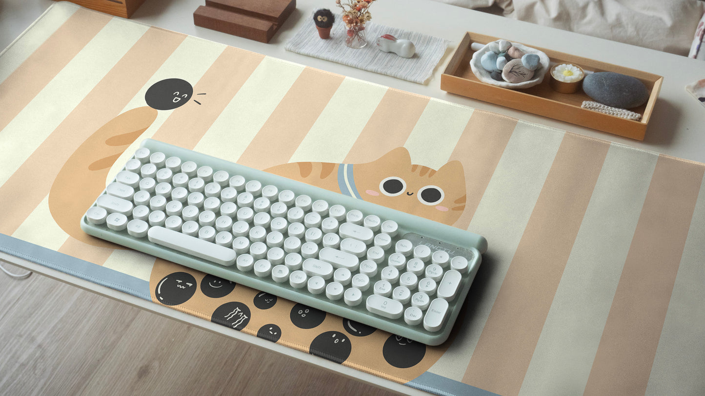 Bubble Tea Cat Desk Pad