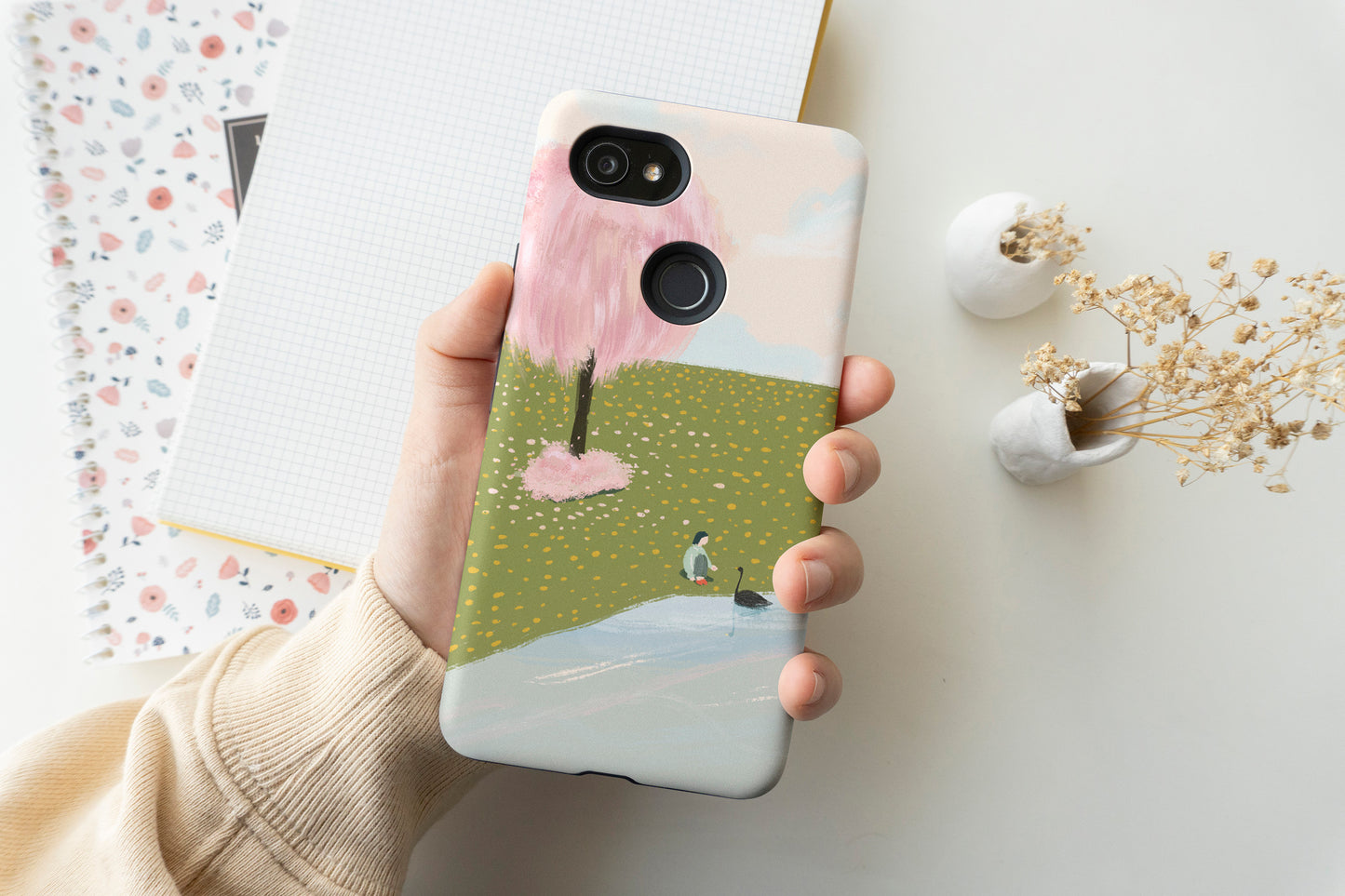 Feeding The Swan Phone Case