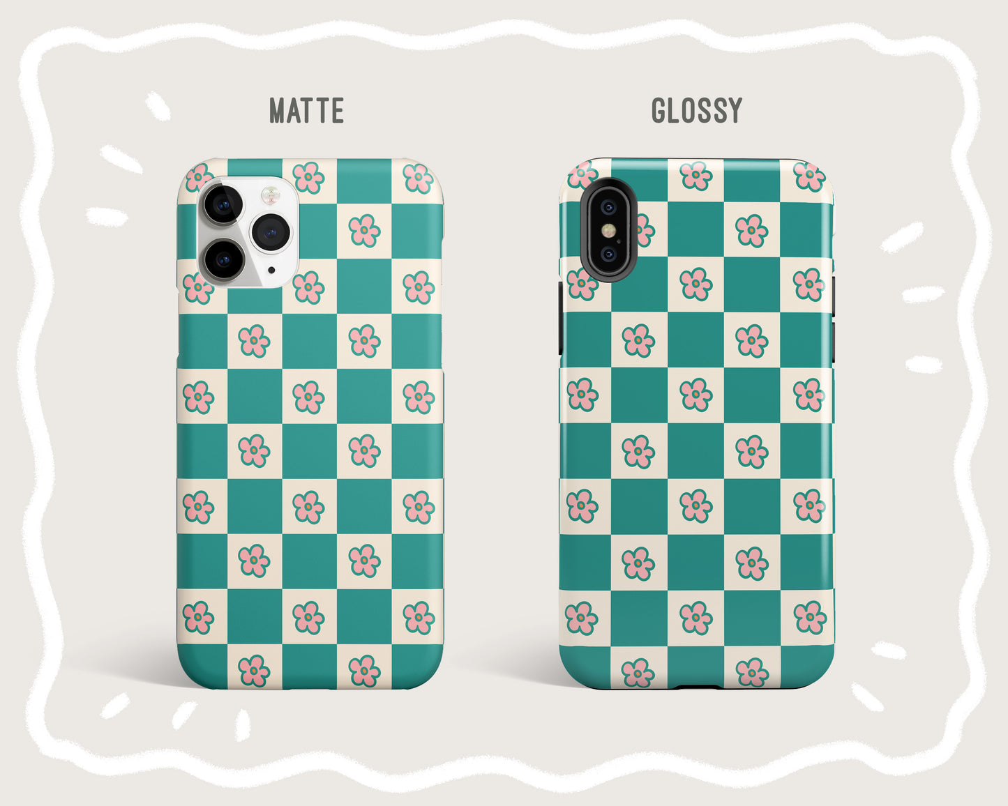 70s Daisy Checkered Phone Case