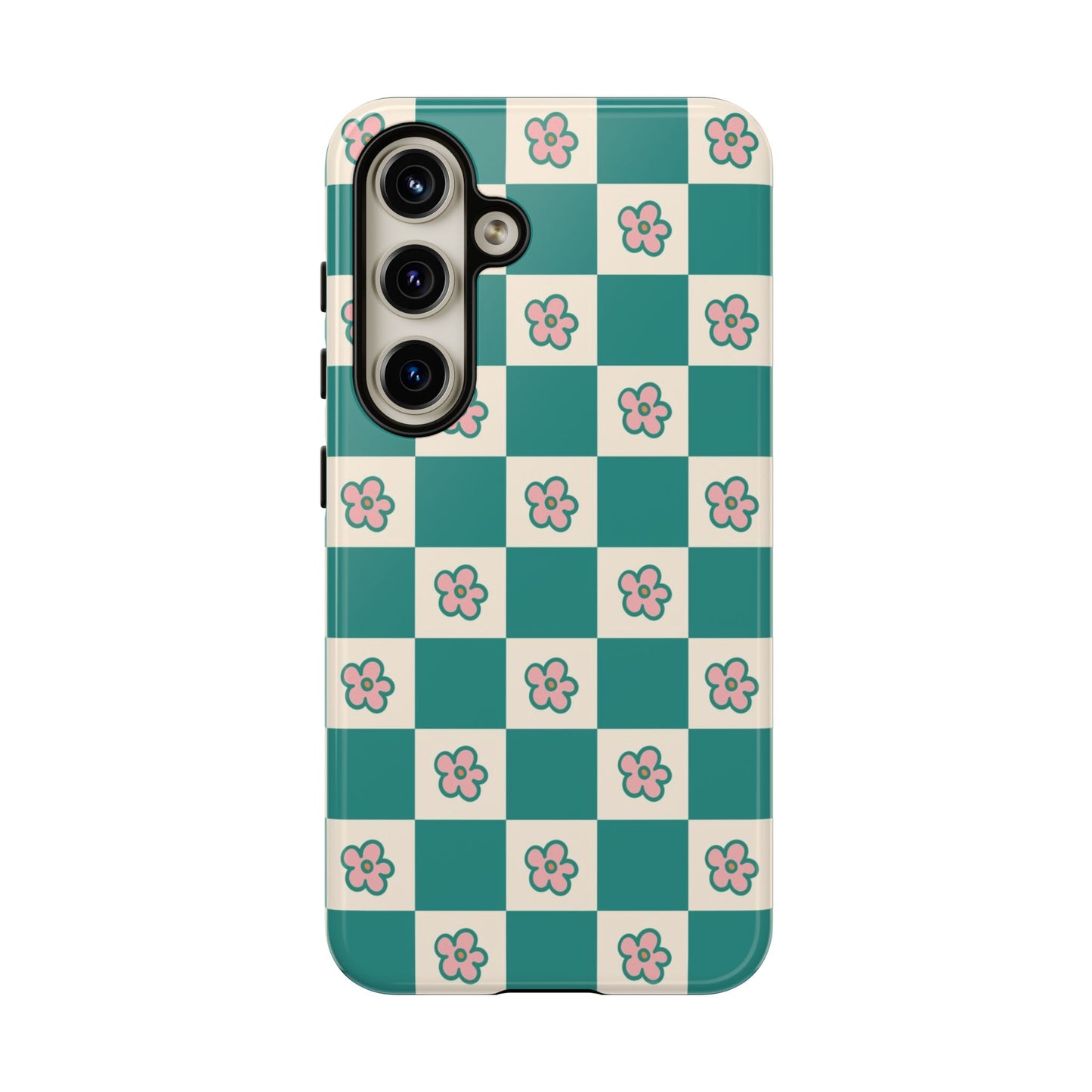 70s Daisy Checkered Phone Case