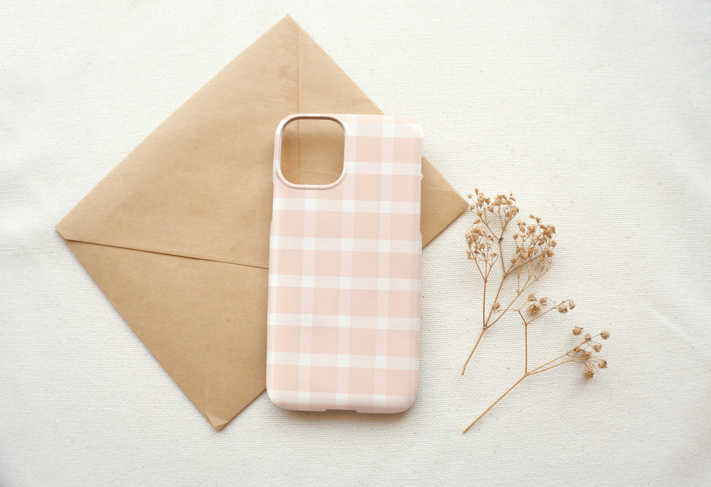 Beige Checkered Box Phone Case